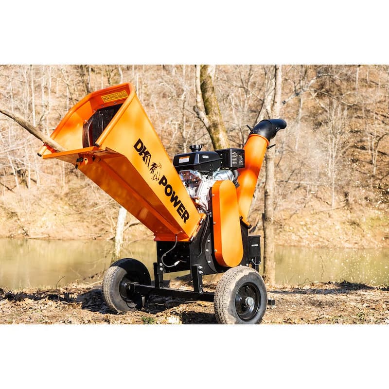 DK2 6 in. 14 HP Gas Powered Kohler Engine Certified Commercial Chipper Shredder with Extended Axles and Trailer Tow Hitch - OPC506