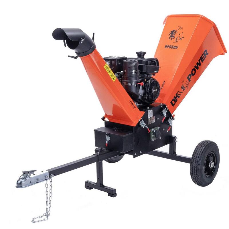DK2 6 in. 14 HP Gas Powered Kohler Engine Certified Commercial Chipper Shredder with Extended Axles and Trailer Tow Hitch - OPC506