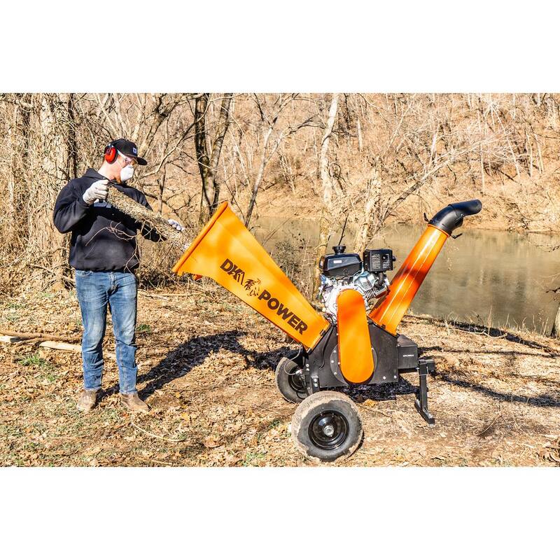 DK2 6 in. 14 HP Gas Powered Kohler Engine Certified Commercial Chipper Shredder with Extended Axles and Trailer Tow Hitch - OPC506