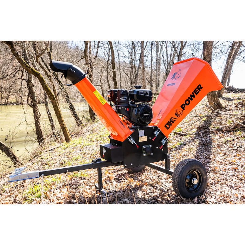 DK2 6 in. 14 HP Gas Powered Kohler Engine Certified Commercial Chipper Shredder with Extended Axles and Trailer Tow Hitch - OPC506