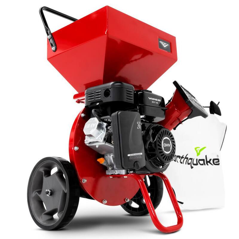 Earthquake Chipper Shredder Gas Powered Heavy-Duty 301 cc, 4 Cycle Viper Engine 5-Year Warranty - 33964