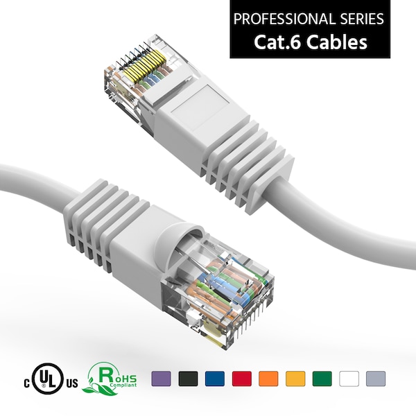 Cable de Red Ethernet CAT6 UTP con Bota - 25 pies - Blanco - 100708WT