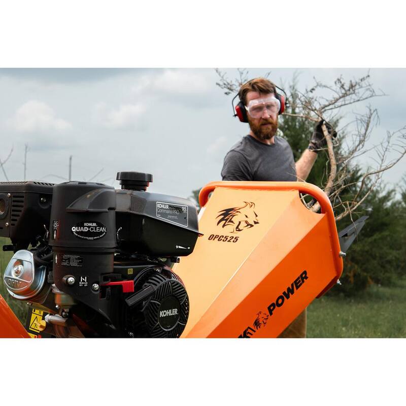 DK2 5 in. Kinetic 9.5 HP Gas Powered Wood Chipper Powered by a 277cc KOHLER Command PRO Engine - OPC525