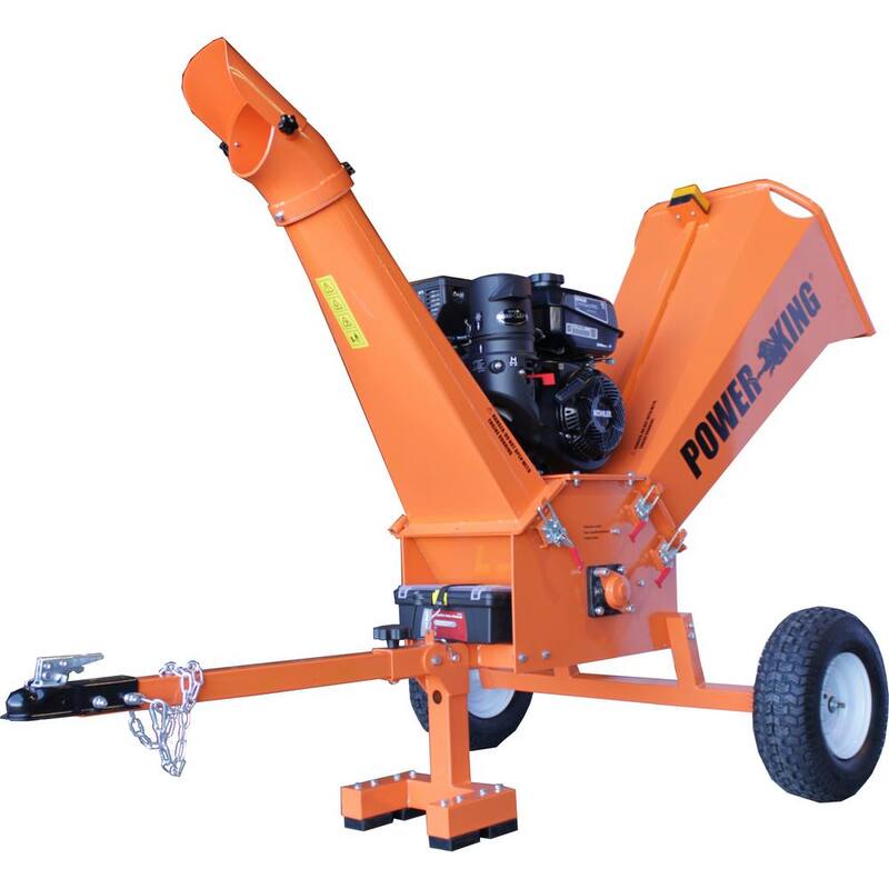Power King 4 in. 9.5 HP Kohler Engine Gas Powered Commercial Chipper Shredder Kit with Removable Tow Hitch Bar, Wheel Extension Set - PK0903-H1