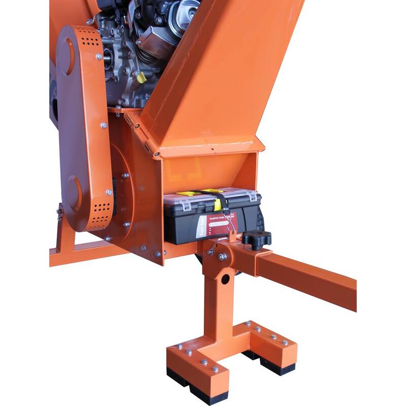 Power King 4 in. 9.5 HP Kohler Engine Gas Powered Commercial Chipper Shredder Kit with Removable Tow Hitch Bar, Wheel Extension Set - PK0903-H1