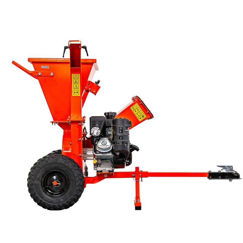 DK2 3 in. 7 HP Gas Powered Kohler Engine Direct Drive Certified Commercial Chipper Shredder with Trailer Tow Hitch - OPC503