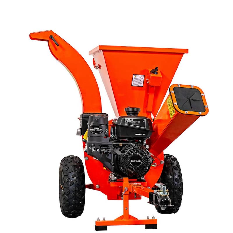 DK2 3 in. 7 HP Gas Powered Kohler Engine Direct Drive Certified Commercial Chipper Shredder with Trailer Tow Hitch - OPC503