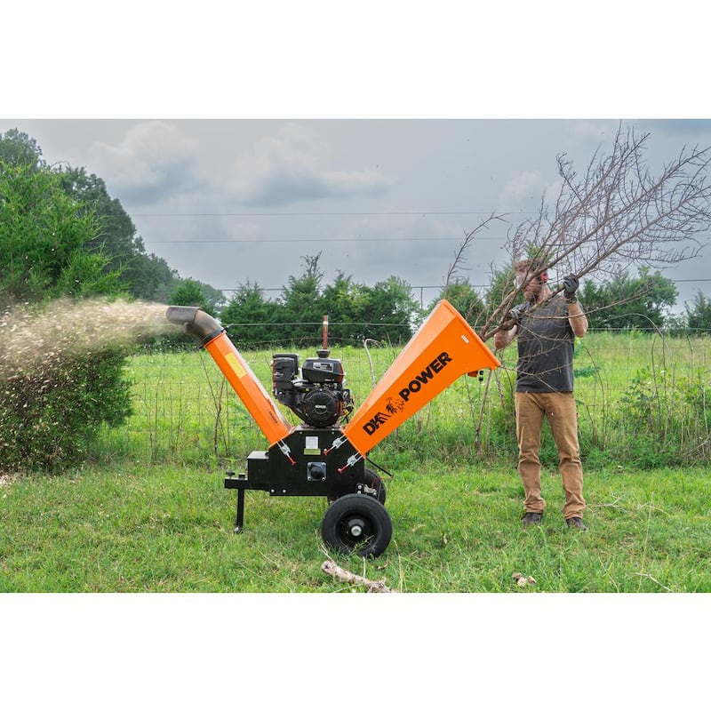 DK2 6 in. 14 HP Gas Powered Electric Start Kohler Engine Commercial Chipper Shredder, Extended Axles, Trailer Tow Hitch - OPC506E