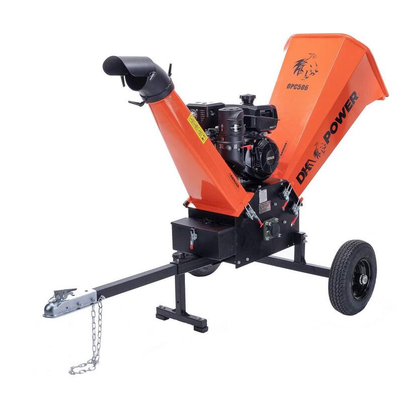 DK2 6 in. 14 HP Gas Powered Electric Start Kohler Engine Commercial Chipper Shredder, Extended Axles, Trailer Tow Hitch - OPC506E