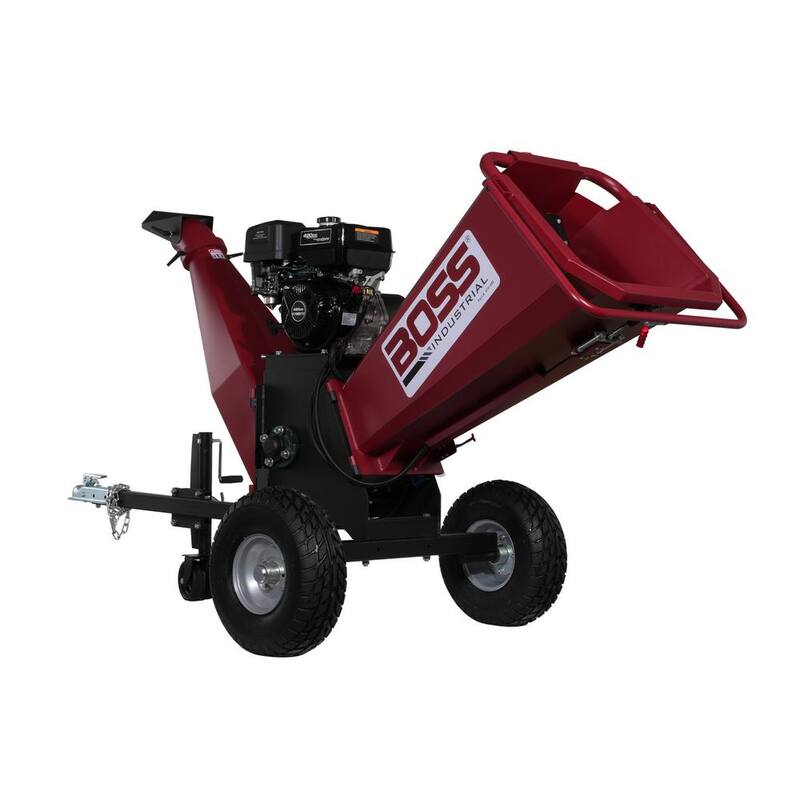 Boss Industrial 6 in. 15hp Gas Powered Chipper Shredder with Dual Belt drive, Extended Axle, and Tow Hitch - CGR60