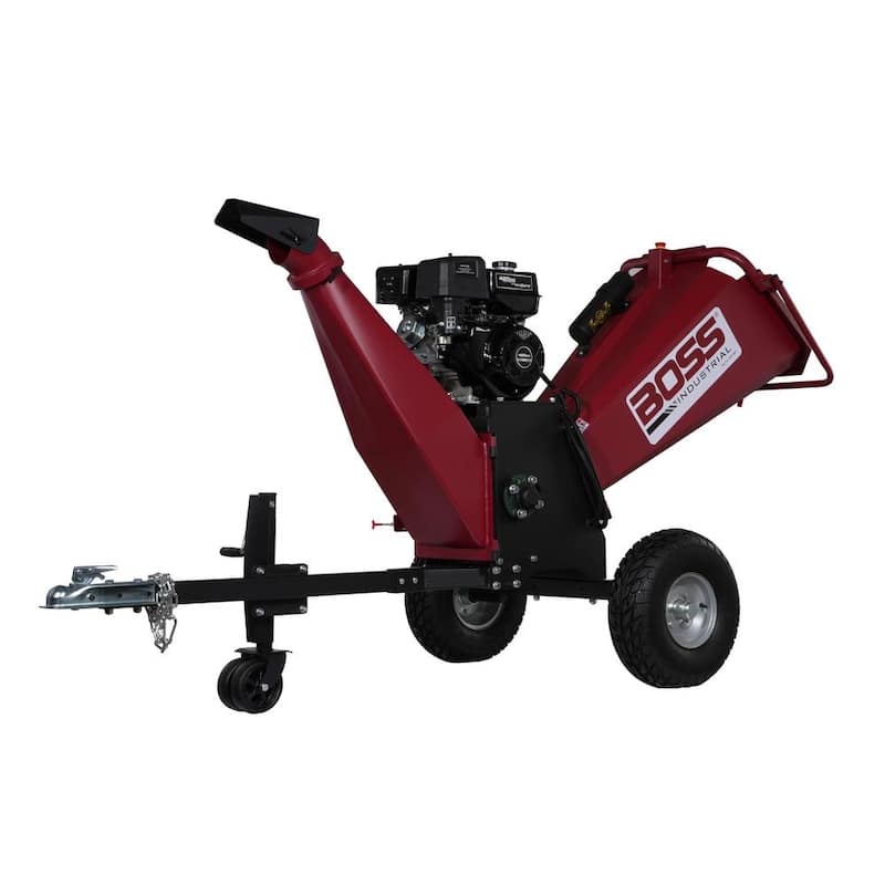 Boss Industrial 6 in. 15hp Gas Powered Chipper Shredder with Dual Belt drive, Extended Axle, and Tow Hitch - CGR60