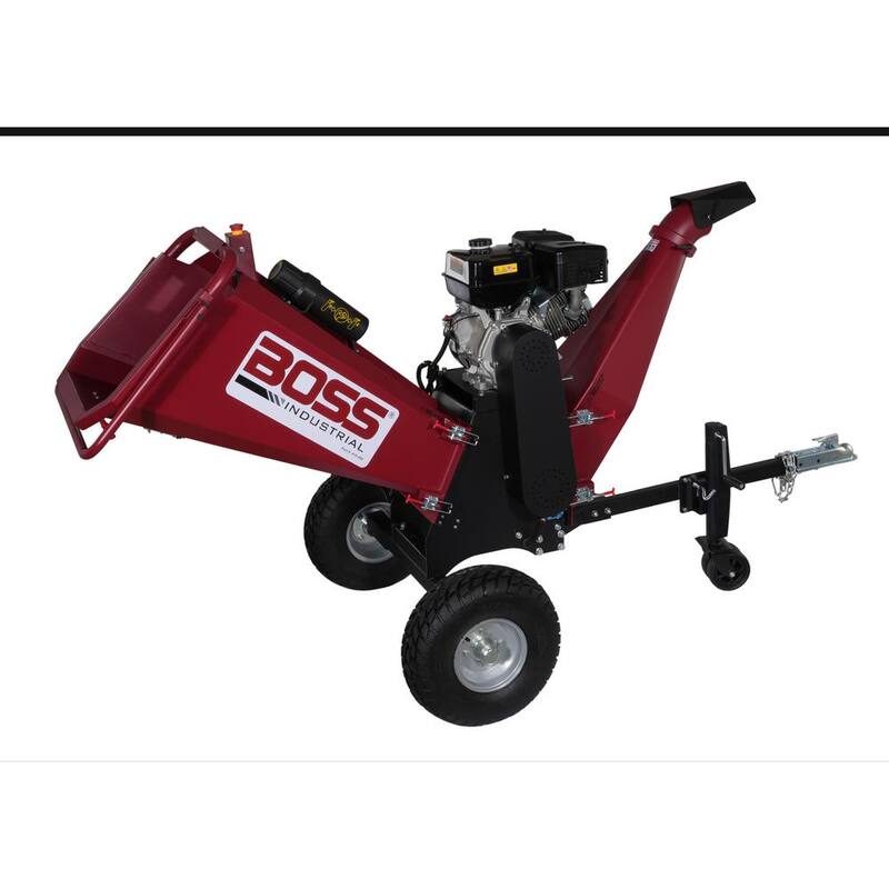 Boss Industrial 6 in. 15hp Gas Powered Chipper Shredder with Dual Belt drive, Extended Axle, and Tow Hitch - CGR60