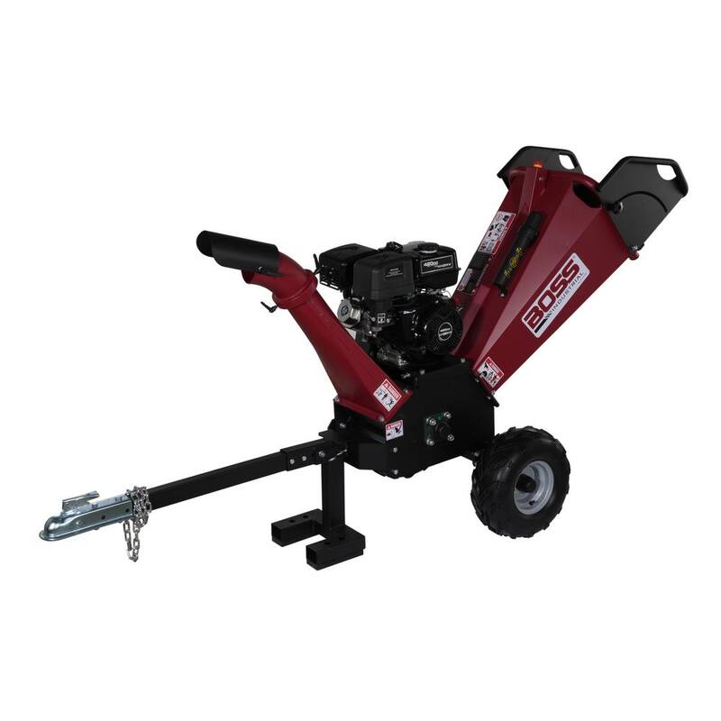 Boss Industrial 5 in. 15hp Gas Powered Chipper Shredder with Dual Belt drive, Extended Axle, and Tow Hitch - CGR50