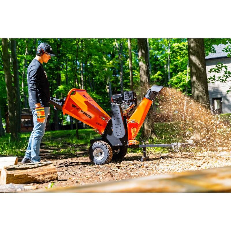 DK2 4 in. 7 HP 208cc Commercial Gas Powered Chipper Powered by KOHLER Command PRO with Trailer Tow Hitch - OPC524
