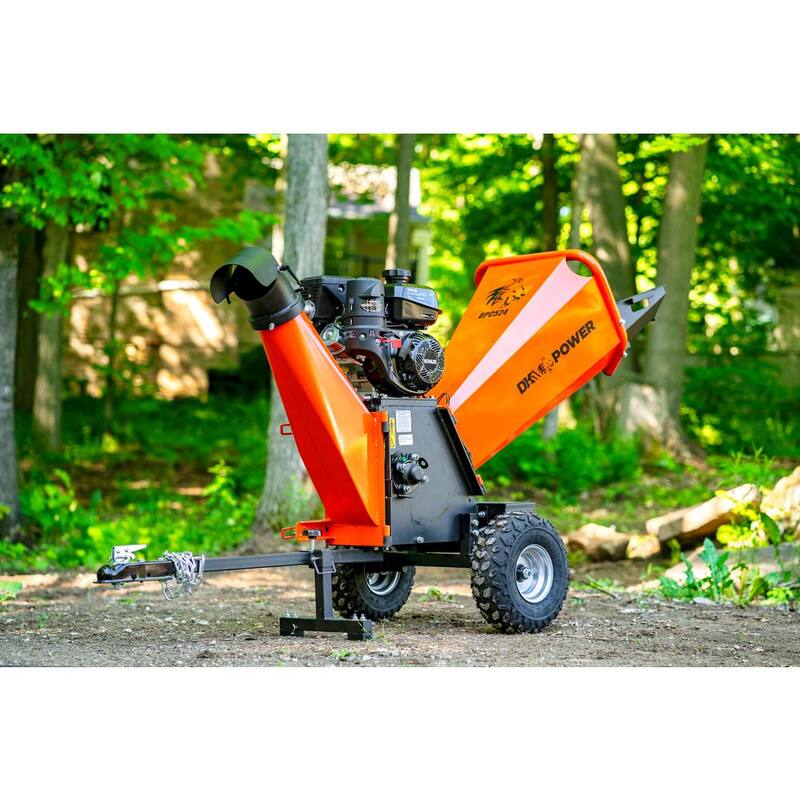 DK2 4 in. 7 HP 208cc Commercial Gas Powered Chipper Powered by KOHLER Command PRO with Trailer Tow Hitch - OPC524