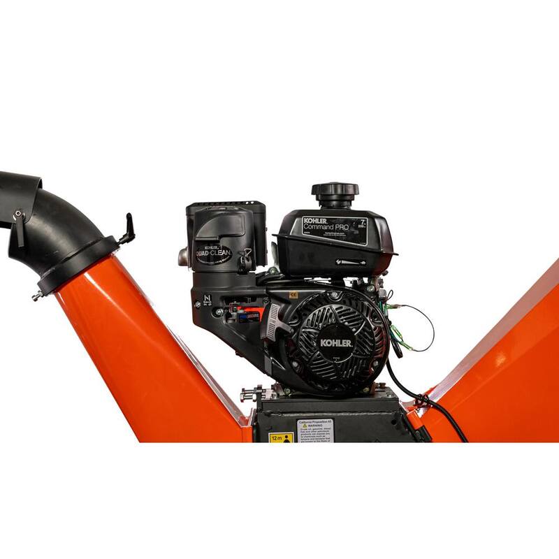 DK2 4 in. 7 HP 208cc Commercial Gas Powered Chipper Powered by KOHLER Command PRO with Trailer Tow Hitch - OPC524