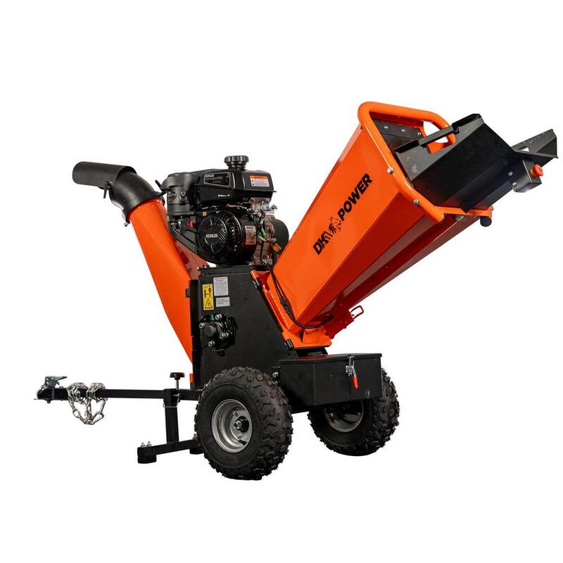 DK2 4 in. 7 HP 208cc Commercial Gas Powered Chipper Powered by KOHLER Command PRO with Trailer Tow Hitch - OPC524