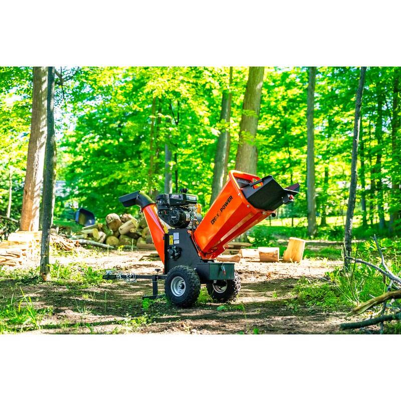 DK2 4 in. 7 HP 208cc Commercial Gas Powered Chipper Powered by KOHLER Command PRO with Trailer Tow Hitch - OPC524