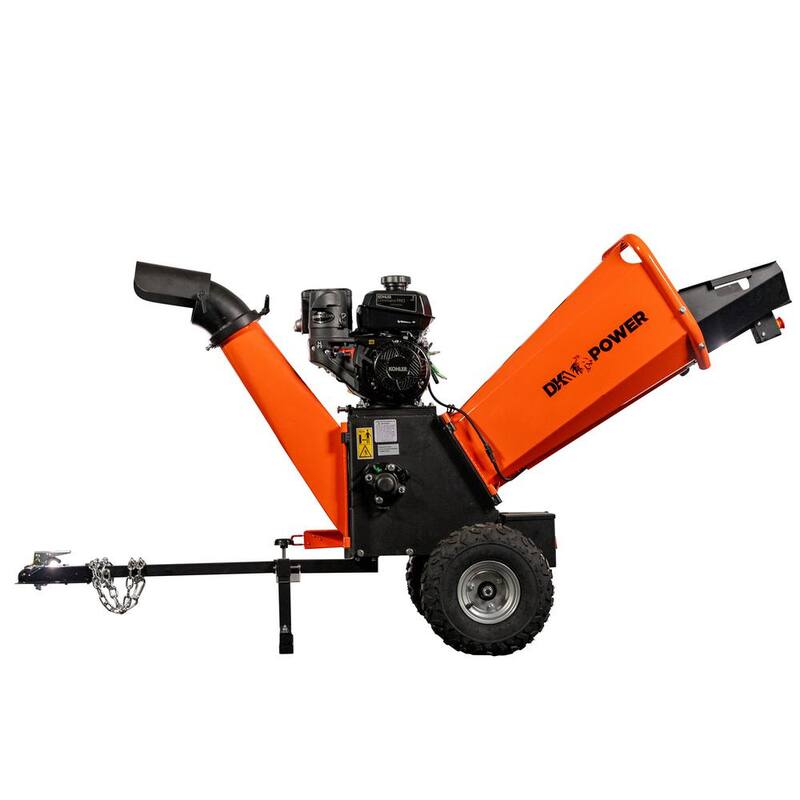 DK2 4 in. 7 HP 208cc Commercial Gas Powered Chipper Powered by KOHLER Command PRO with Trailer Tow Hitch - OPC524