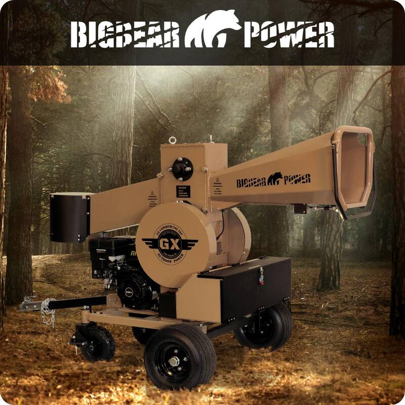 BIGBEAR POWER LogHog 5 in. 15 HP Gas Powered Upgraded Commercial Log Chopper, Chops and Bags Firewood - BBC82