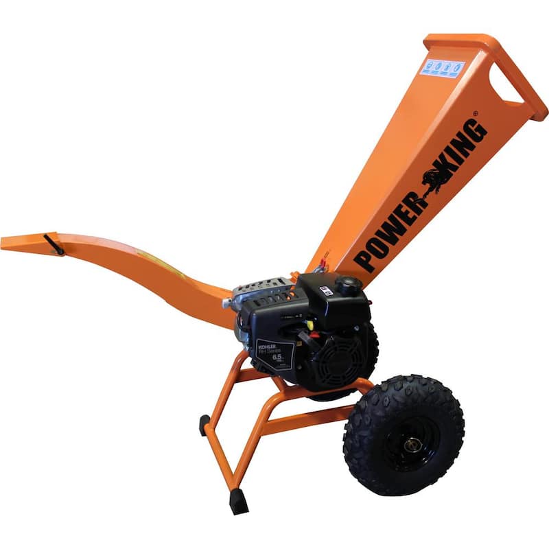Power King 2.8 in. 6.5 HP Direct Drive Gas Powered Residential Wood Chipper Shredder with Kohler Engine - PK0913DD