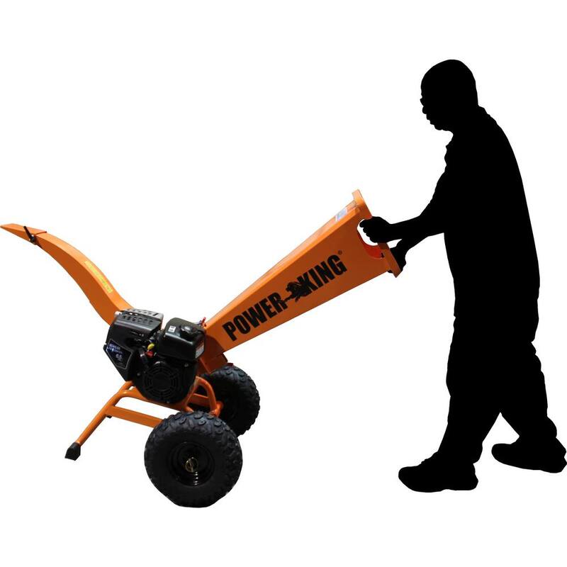 Power King 2.8 in. 6.5 HP Direct Drive Gas Powered Residential Wood Chipper Shredder with Kohler Engine - PK0913DD