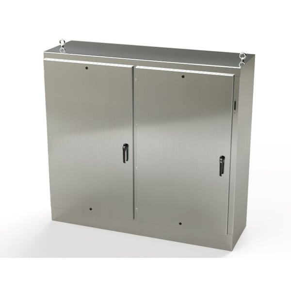 Saginaw Control & Engineering 304 Stainless Steel Electrical Enclosures, 72 in H, 24 in D, 77-3/4 in W, NEMA 3R, 4, 4X, 12, 13 - SCE-72XM7824SS