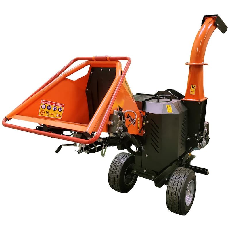 DK2 5 in. 14 HP Gas Powered Kohler Engine Chipper Shredder with Electric Start, Auto-Feed, and DOT Road Legal Tires - OPC505AE
