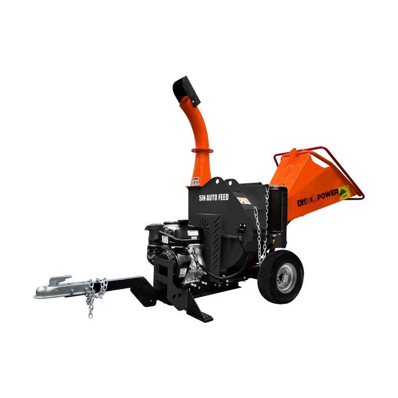 DK2 5 in. 14 HP Gas Powered Kohler Engine Chipper Shredder with Electric Start, Auto-Feed, and DOT Road Legal Tires - OPC505AE
