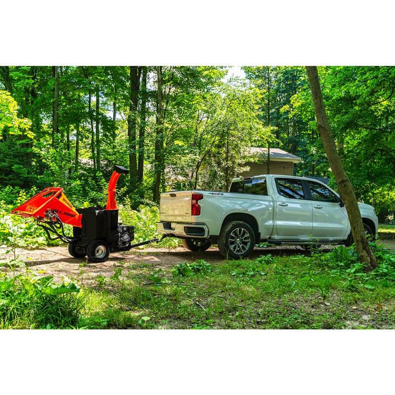 DK2 5 in. 14 HP Gas Powered Kohler Engine Chipper Shredder with Electric Start, Auto-Feed, and DOT Road Legal Tires - OPC505AE