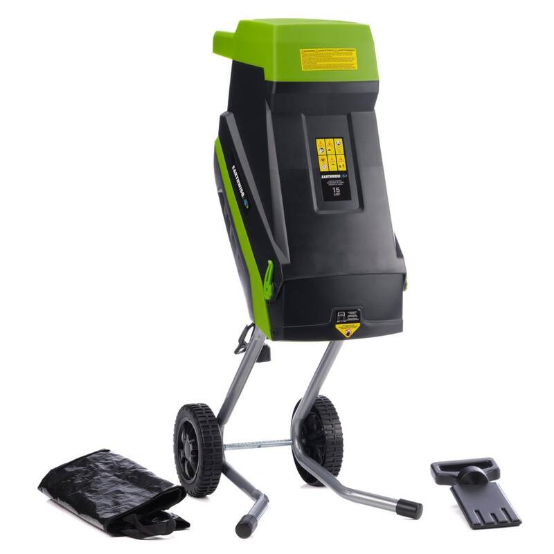 Earthwise GS015 1.75-in. 15-Amp Electric Corded Chipper/Shredder with Collection Bag - GS015