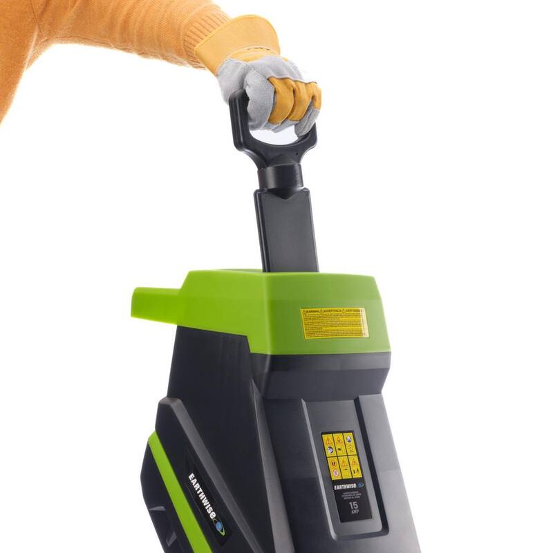 Earthwise GS015 1.75-in. 15-Amp Electric Corded Chipper/Shredder with Collection Bag - GS015