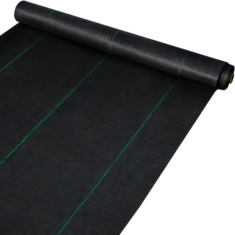 VEVOR 6.5FTx300FT Premium Weed Barrier Fabric Heavy Duty 3OZ, Woven Weed Control Fabric, High Permeability Good for Flower Bed, Geotextile Fabric for Underlayment, Polyethylene Ground Cover - ZZZP6.5X300YC3OZ1V0