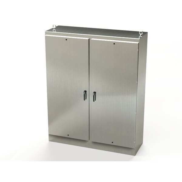 Saginaw Control & Engineering 304 Stainless Steel Electrical Enclosures, 90 in H, 24 in D, 72 in W, NEMA 3R, 4, 4X, 12, 13 - SCE-90EL7224SSFSD