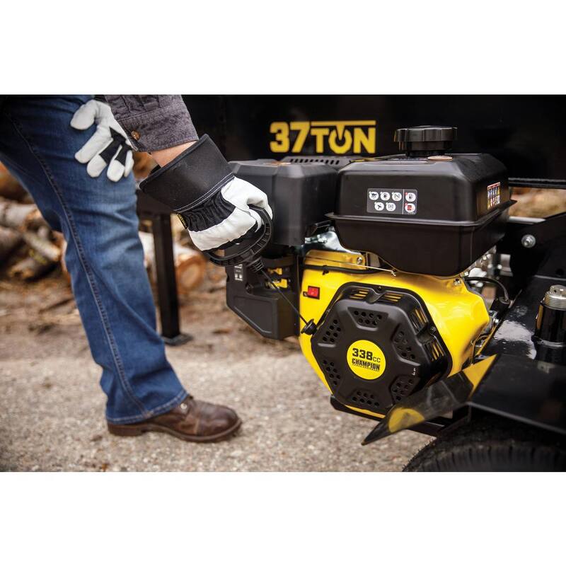 Champion Power Equipment 37 Ton 338cc Gas Powered Log Splitter with Vertical/Horizontal Operation and Auto Return-with Hydraulic Oil - 201216