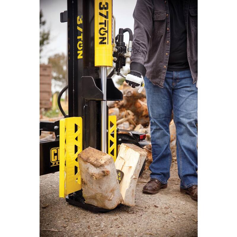 Champion Power Equipment 37 Ton 338cc Gas Powered Log Splitter with Vertical/Horizontal Operation and Auto Return-with Hydraulic Oil - 201216