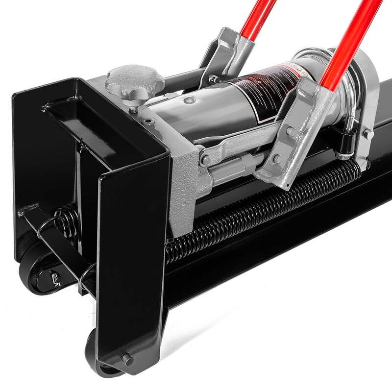 XtremepowerUS 12-Ton Hydraulic Manual Wood Cutter Unit Log Splitter with Built-in Wheels - 65067-H1