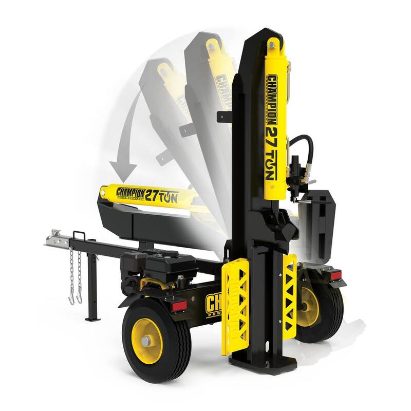 Champion Power Equipment 27 Ton 224 cc Gas Powered Hydraulic Wood Log Splitter w/Vertical/Horizontal Operation and Auto Return-with Hydraulic Oil - 100424