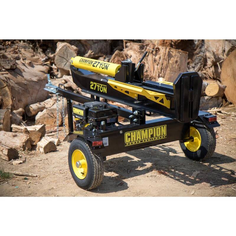 Champion Power Equipment 27 Ton 224 cc Gas Powered Hydraulic Wood Log Splitter w/Vertical/Horizontal Operation and Auto Return-with Hydraulic Oil - 100424