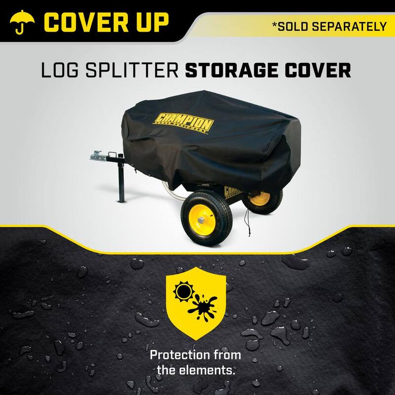 Champion Power Equipment 27 Ton 224 cc Gas Powered Hydraulic Wood Log Splitter w/Vertical/Horizontal Operation and Auto Return-with Hydraulic Oil - 100424