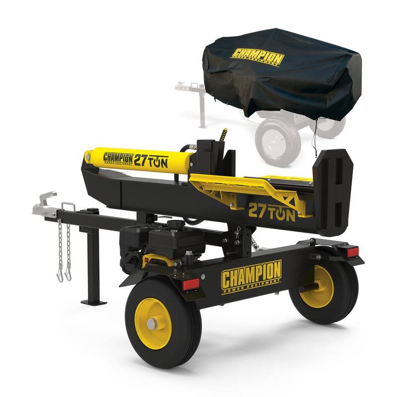 Champion Power Equipment 27-Ton 224cc Gas Wood Log Splitter with Horizontal/Vertical Operation, Auto Return and Storage Cover - 201337