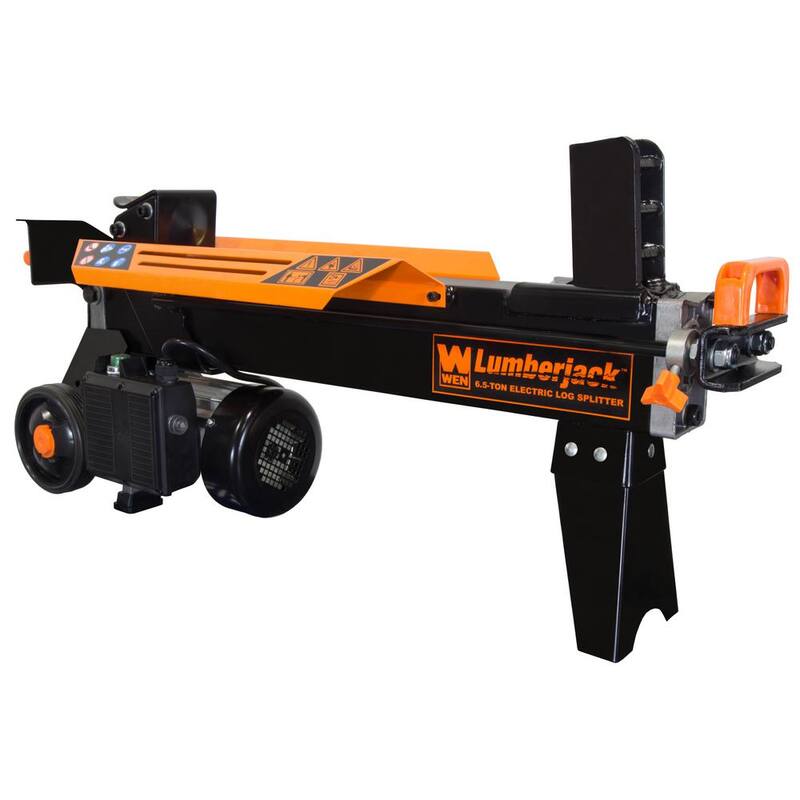 WEN 6.5-Ton 15 Amp Horizontal Electric Log Splitter with Stand - 56208