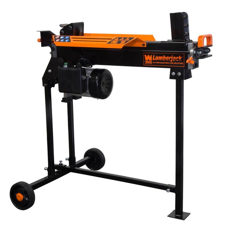 WEN 6.5-Ton 15 Amp Horizontal Electric Log Splitter with Stand - 56208