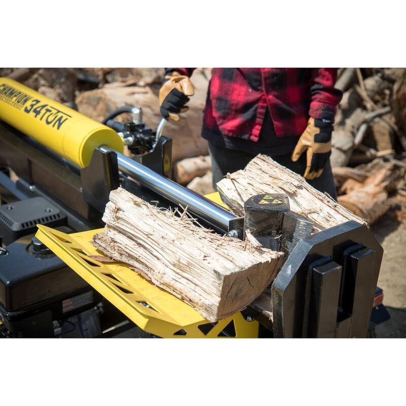 Champion Power Equipment 34 Ton 338 cc Gas Powered Hydraulic Wood Log Splitter with Vertical/Horizontal Operation and Auto Return - 100425