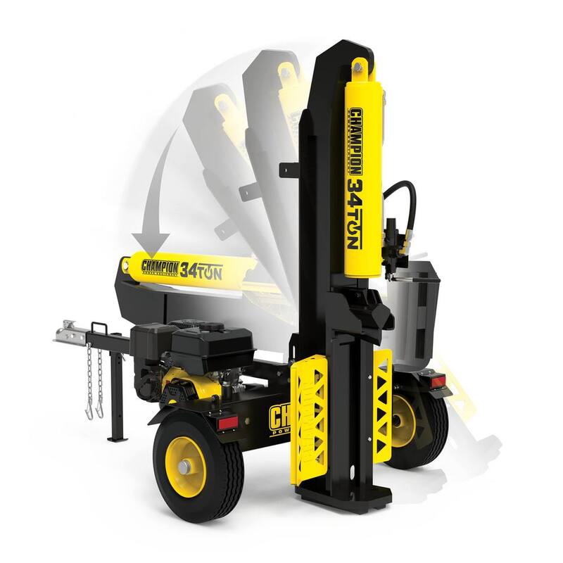 Champion Power Equipment 34 Ton 338 cc Gas Powered Hydraulic Wood Log Splitter with Vertical/Horizontal Operation and Auto Return - 100425