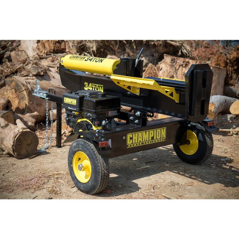 Champion Power Equipment 34 Ton 338 cc Gas Powered Hydraulic Wood Log Splitter with Vertical/Horizontal Operation and Auto Return - 100425