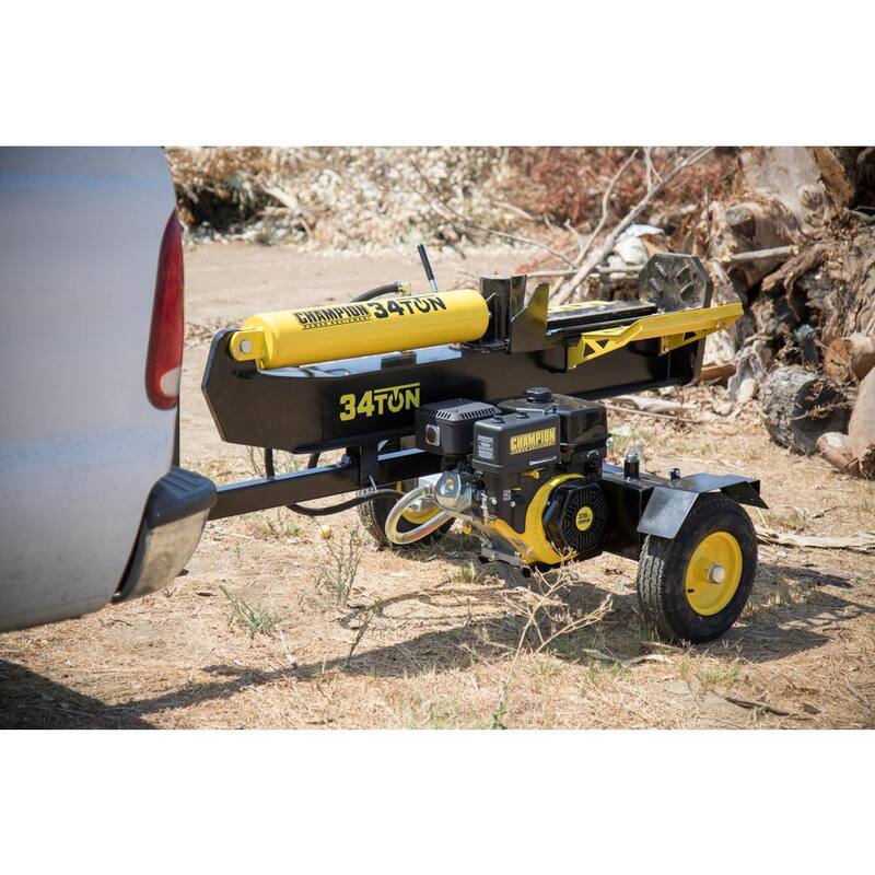 Champion Power Equipment 34 Ton 338 cc Gas Powered Hydraulic Wood Log Splitter with Vertical/Horizontal Operation and Auto Return - 100425