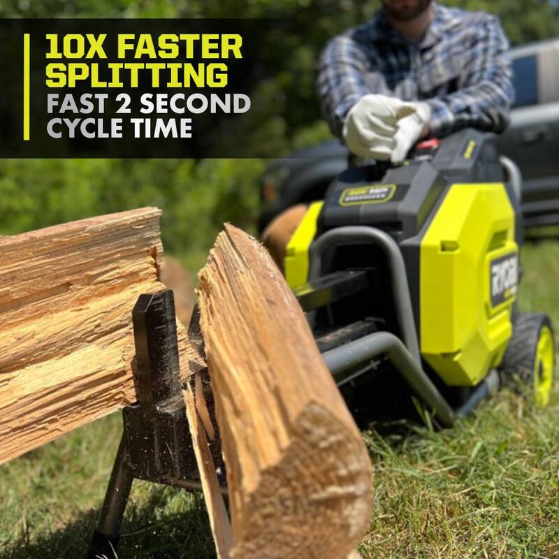 RYOBI 40V HP Brushless 12-Ton Kinetic Battery Electric Log Splitter - Tool Only - RY40704BTL