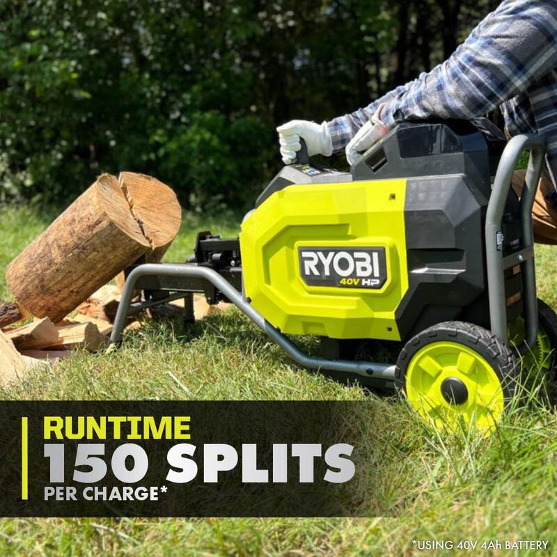 RYOBI 40V HP Brushless 12-Ton Kinetic Battery Electric Log Splitter - Tool Only - RY40704BTL