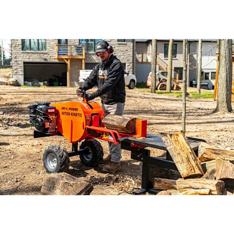 DK2 40-Ton 7 HP 208cc Certified Commercial Horizontal Kinetic Log Splitter with Kohler Engine & 1-Sec Cycle Time - OPS240